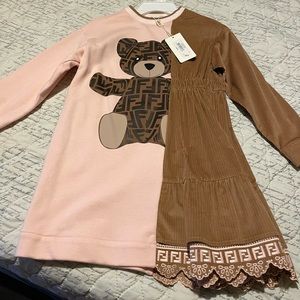 Brown & Pink sweatshirt dress